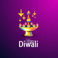 Wall Mural - Vector happy diwali