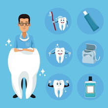 Dentist Cartoon Campaign Icon Vector Illustration Graphic Design