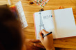 © Lea Jones/Stocksy - teen drawing Eiffel tower in journal
