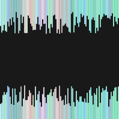 Poster - Modern abstract background from vertical stripes in light colored tones - vector design on black background