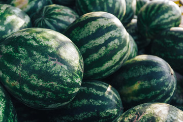 Wall Mural - Watermelons on street market