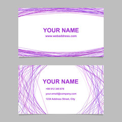 Poster - Modern business card template set - vector corporate design with arched stripes on white background