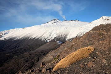 Wall Mural - Etna Mountain Covered Snow From Serra Delle Concazze, Sicily