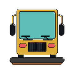 Poster - bus frontview icon image vector illustration design 