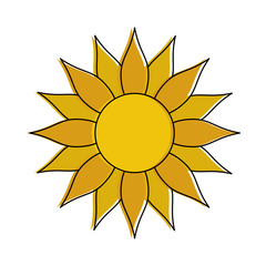 Sticker - sun cartoon icon image vector illustration design 