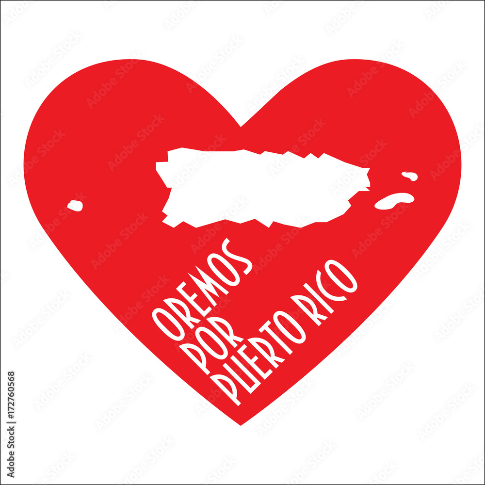 Puerto Rico Support Pray for Puerto Rico Illustration. Great as donate or relief help icon ...