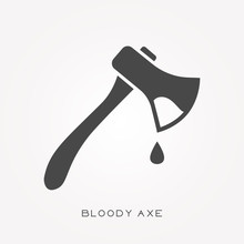 Silhouette Icon Bloody Axe
