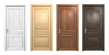 Collection Of Different Wooden Doors Isolated On White