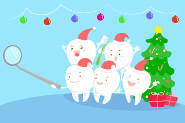 Wall Mural - tooth with christmas