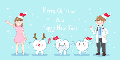 Poster - tooth with christmas