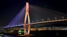Night Shot Of Busan Bridge From Cruise