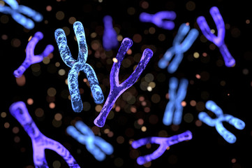 Chromosomes Abstract Scientific Background. 3D illustration