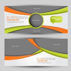 flyer banner or web header template set. vector illustration promotion design background. green and 