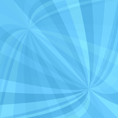 Poster - Light blue curved ray burst background - vector design from swirling rays