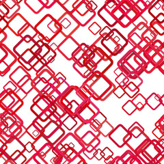 Poster - Seamless geometrical square pattern background - vector graphic design from diagonal squares in red tones with shadow effect