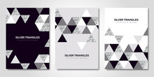 Banners Set With Silver Geometric Patterns