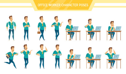 Office Worker Male  Poses Set