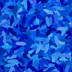 Poster - Seamless chaotic ellipse background pattern - vector graphic design from blue ellipses with shadow effect