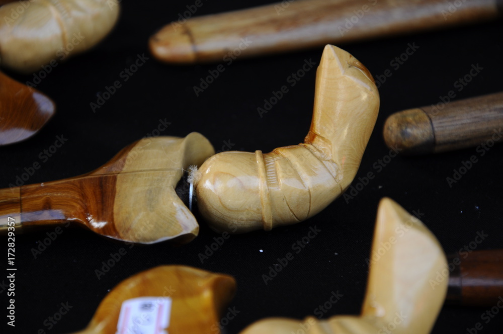 Kris Holders made of wood and ivory. It is the traditional weapon of ...