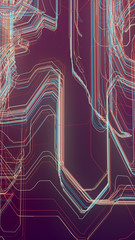 Poster - Digital colored lines abstract background. 3d rendering