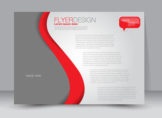 Flyer, brochure, billboard template design landscape orientation for education, presentation, website. Red color. Editable vector illustration.