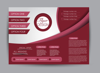 Flyer, brochure, billboard template design landscape orientation for education, presentation, website. Red color. Editable vector illustration.