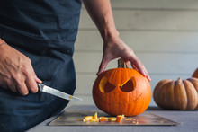 Carving A Pumpkin For Halloween