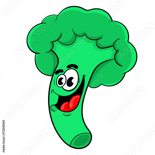 funny cartoon broccoli . the design of the character. vector