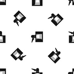 Poster - Bar code on cargo pattern seamless black