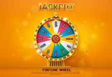 Fortune Wheel Spinning  On Bokeh Background