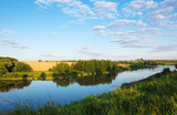Fototapeta Na ścianę - Sunny summer landscape.River Krasivaya in Tula region,Russia. 