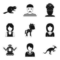 Sticker - Actor icons set, simple style