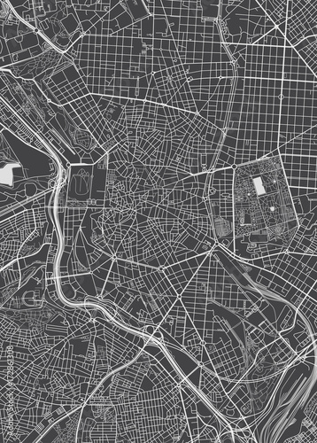 Cuadros en Lienzo Madrid city plan, detailed vector map