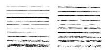 Set Of Artistic Pencil Brushes. Hand Drawn Grunge Strokes. Vector Illustration