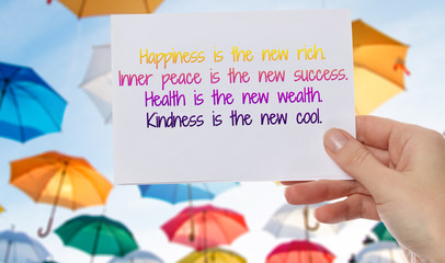 Wall Mural - Motivation Inspirational quote. Happiness, Success, Kindness concept