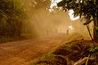 A very duty road around the Sipi falls in the Mount Elgon national park in Uganda