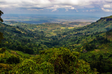 view from the sipi falls in the mount elgon national park in uganda