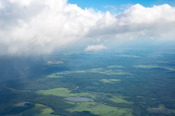 Sticker - blue sky with the clouds from the plane view