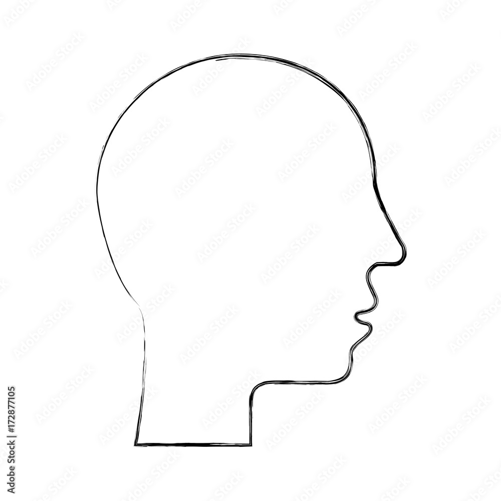 silhouette human head profile man image vector illustration Stock ...