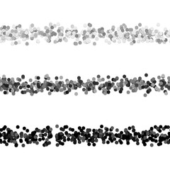 Poster - Abstract circle pattern webpage separator line design set from small dots - repeatable vector graphic design elements