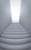 Fototapeta Do przedpokoju - 3d render white stairs