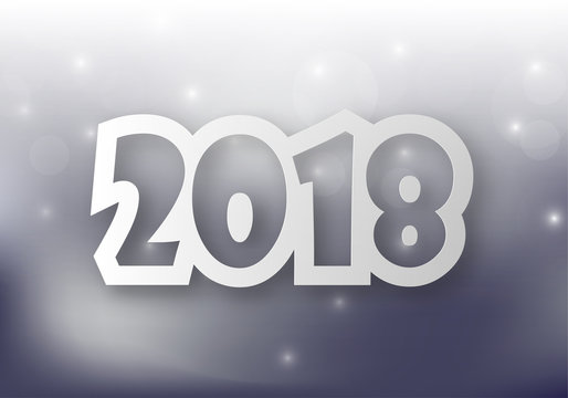 Happy new 2018 year. Greetings card. Colorful design. Vector illustration