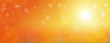 Hintergrund Banner mit fliegende Pusteblumen-Schirmchen und Sonnenstrahlen
Wohlbefinden für Geist und Seele
Wellness Hintergrund mit warme Farben
Vektor Illustration