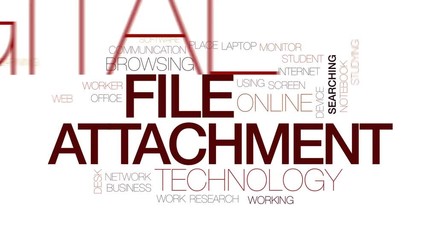 Sticker - File attachment animated word cloud, text design animation. Kinetic typography.