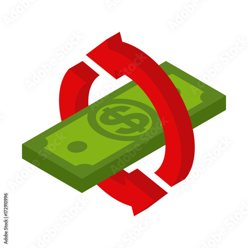 Cash back icon. Symbol is return of Money. Sign of a refund of dollars. Business vector