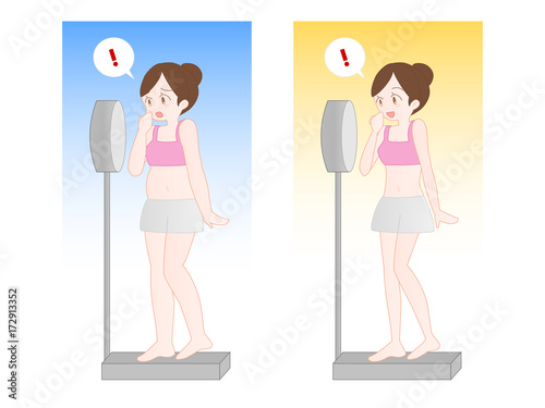 ダイエット 体重計に乗る女性のベクターイラスト Stock Vector Adobe Stock ダイエット 体重計に乗る女性のベクターイラスト Stock Vector Adobe Stock