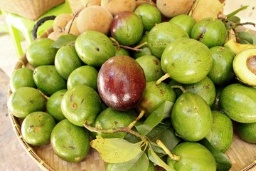 Wall Mural - Fresh green avocado is delicious in market