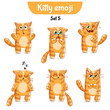 Vector set of cute cat characters. Set 5