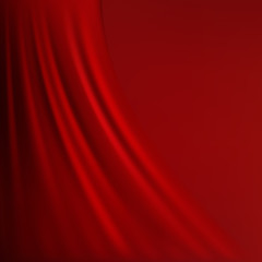 Abstract red background cloth or liquid wave illustration of wavy folds of silk texture satin or velvet material