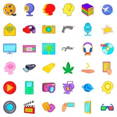 Poster - Connect icons set, cartoon style